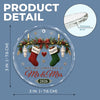 Custom First Christmas Circle Glass Ornament - Personalized Anniversary Christmas Wedding Gifts For Husband And Wife, Him And Her - Love Hanging On Tree