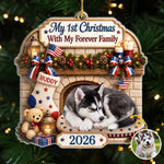 Custom Photo First Christmas Acrylic Ornament - Personalized Christmas Birthday Gifts For Dog Cat Lovers, Dog Dad And Mom, Cat Owners - Our Pup’s First Noel