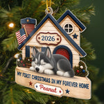 Custom First Christmas Acrylic Ornament - Personalized Christmas Birthday Gifts For Dog Lovers, Dad, Mom - Loved In Forever Home
