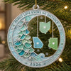 Custom Long Distance Acrylic Ornament - Personalized Christmas Birthday Gifts For Mom, Dad, Brother, Sister - Connected Through Love