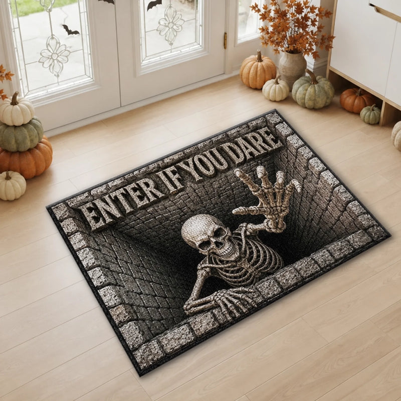 Custom Home Decor Decorative Mat - Personalized Halloween Decor Birthday Gifts For Mom, Dad, Brother, Sister - Watch Your Step Down Here