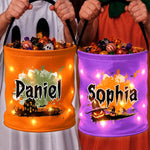 Custom LED Light Bucket Bag - Personalized Halloween  Birthday Gifts For Kids - Spooky Fun Ahead
