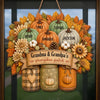 Custom Pumpkin Wood Sign - Personalized Birthday Gifts For Grandma, Grandpa - Gathered With Love