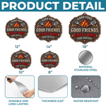 Custom BBQ Shaped Metal Sign - Personalized Grilling Gifts For BBQ Lovers, Husband, Dad - Good Food Good Friends