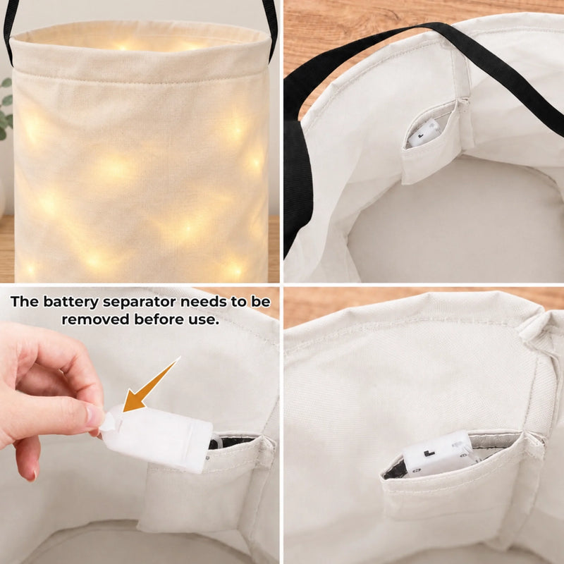 Custom LED Light Bucket Bag - Personalized Halloween Birthday Gifts For Kids - Spooky Little Star