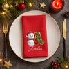 Custom Snowman Cotton Napkin - Personalized Christmas Birthday Gifts For Mom, Dad, Brother, Sister - Merry Moments Together