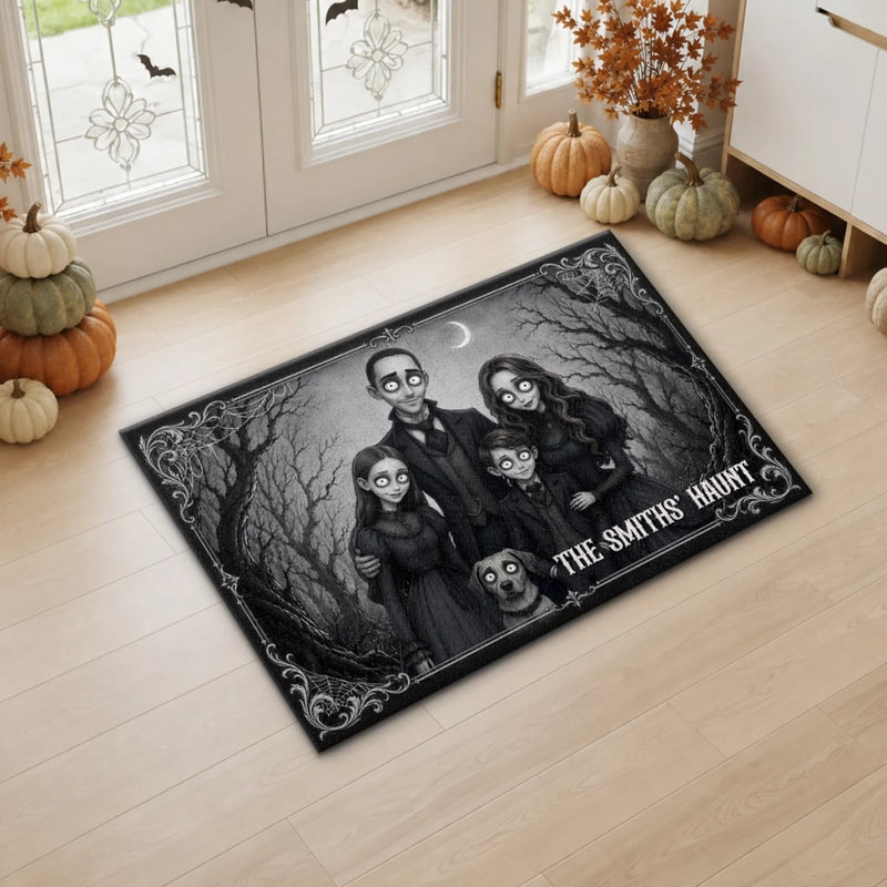 Custom Home Decor Decorative Mat - Personalized Halloween Decor Birthday Gifts For Mom, Dad, Brother, Sister - Our Little Family Of Misfits