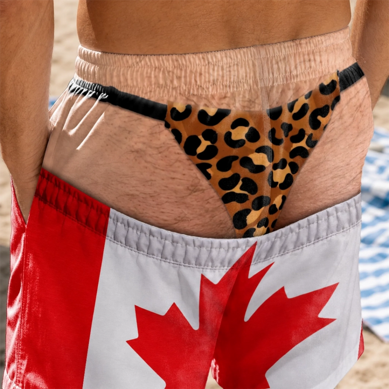Custom Funny Men Swim Trunks - Personalized Summer Vacation And Travel Gifts For Husband, Son, Grandson, Brother, Grandpa, Dad, Yourself - Oops Pants Again