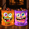 Custom LED Light Bucket Bag - Personalized Halloween Birthday Gifts For Kids - Our Little Monsters