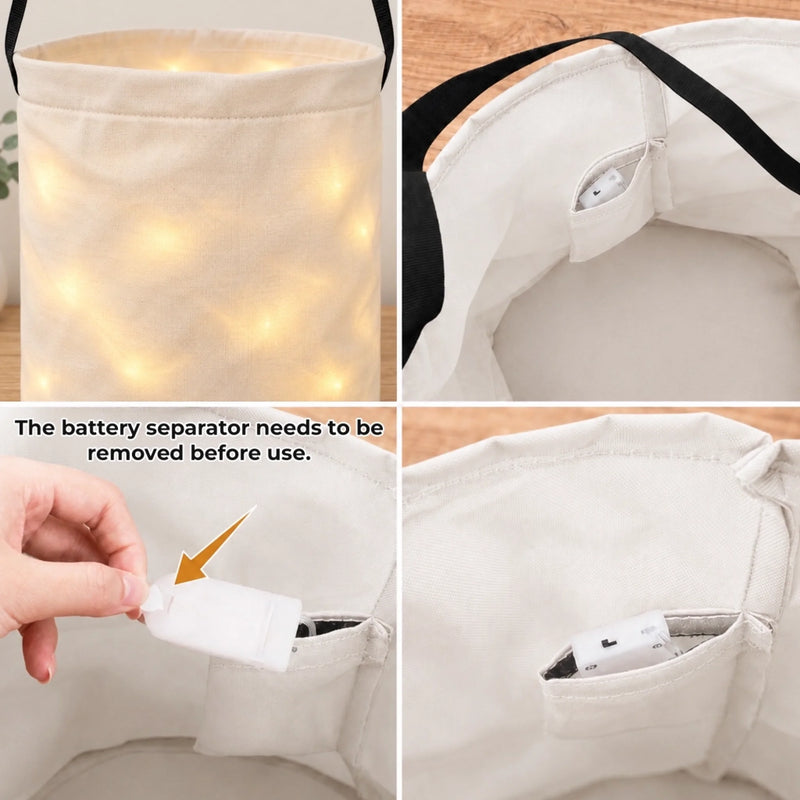 Custom LED Light Bucket Bag - Personalized Halloween Birthday Gifts For Kids - The Cutest Little Spooks
