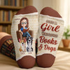 Custom Crew Socks - Personalized Bookish Gifts For Book Lovers, Bookworms, Dog Dad And Mom - Books With Pawprints