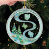Custom Long Distance Acrylic Ornament - Personalized Christmas Birthday Gifts For Mom, Dad, Brother, Sister - Our Hearts Are Connected