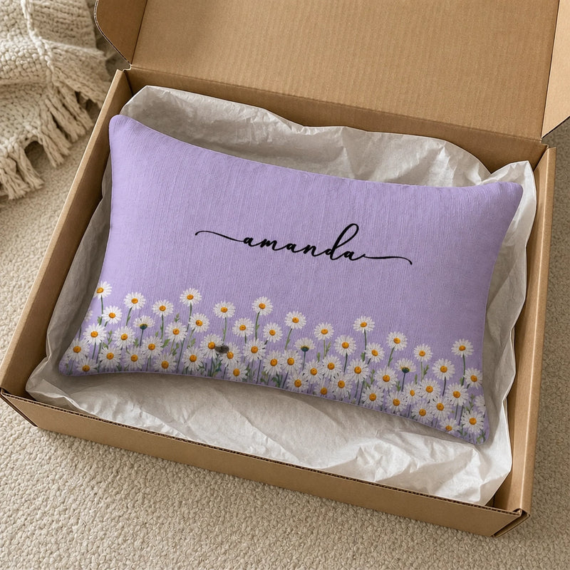 Custom Woven Pillow - Personalized Birthday Gifts For Wife, Daughter, Besties, Sisters, Granddaughter, Grandma, Mom, Yourself - Dreaming In Wild Blooms