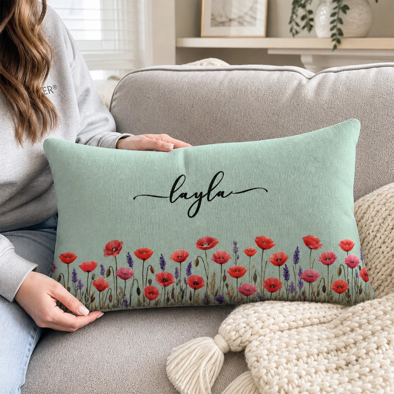 Custom Woven Pillow - Personalized Birthday Gifts For Wife, Daughter, Besties, Sisters, Granddaughter, Grandma, Mom, Yourself - Dreaming In Wild Blooms