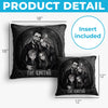 Custom Photo Pillow - Personalized Halloween Birthday Gifts For Mom, Dad, Brother, Sister - Love Runs In Our Creepy Family