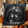 Custom Photo Pillow - Personalized Halloween Birthday Gifts For Mom, Dad, Brother, Sister - Love Runs In Our Creepy Family