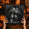 Custom Photo Pillow - Personalized Halloween Birthday Gifts For Mom, Dad, Brother, Sister - Love Runs In Our Creepy Family