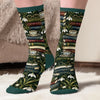 Custom Photo Crew Socks - Personalized Bookish Gifts For Book Lovers, Bookworms, Readers - Book Lover Floral Bliss