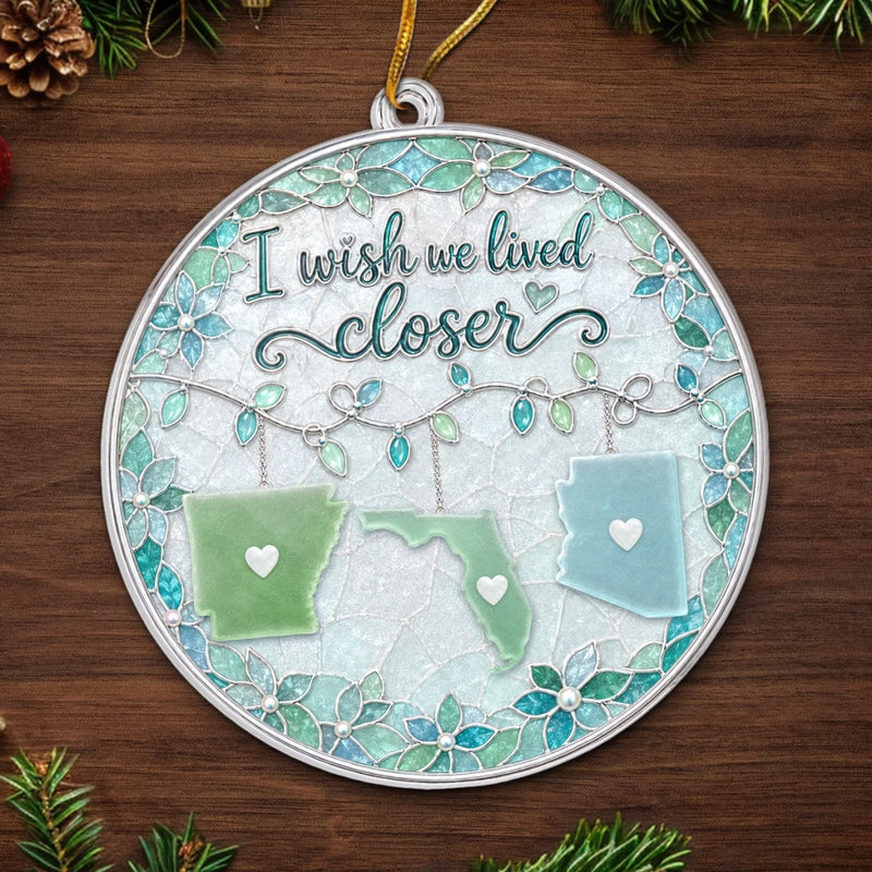 Custom Acrylic Ornament - Personalized Best Friend Christmas Birthday Gifts For Women, Besties, Sisters, BFF - Together Across The Miles