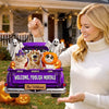 Custom Wood Sign - Personalized Halloween Decor Birthday Gifts For Dog Cat Lovers, Dog Dad And Mom, Cat Owners - Haunted By Our Happy Pack