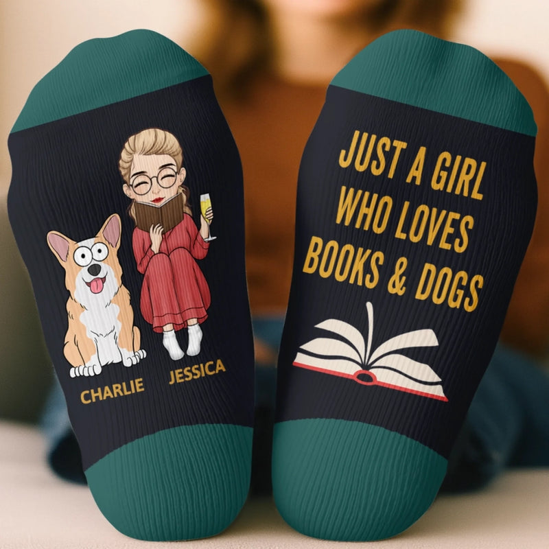 Custom Crew Socks - Personalized Bookish Gifts For Book Lovers, Bookworms, Dog Dad And Mom, Cat Owners - Page Turner, Pup Lover