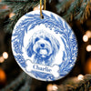 Custom Photo Ceramic Ornament - Personalized Pet Christmas Memorial Sympathy Gifts For Dogs, Cats - Forever Loved Always Remembered