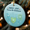 Custom Long Distance Ceramic Ornament - Personalized Christmas Birthday Gifts For Mom, Dad, Brother, Sister - Distance Means Nothing To Family