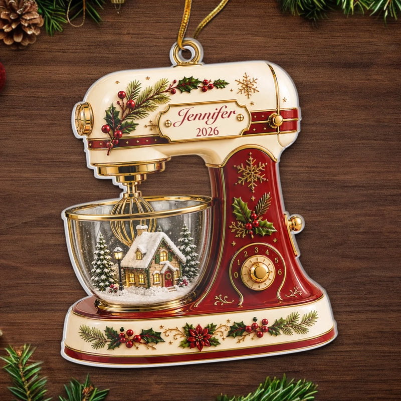 Custom Acrylic Ornament - Personalized Christmas Birthday Gifts For Baking Lovers, Bakers, Wife, Daughter, Besties, Sisters, Granddaughter, Grandma, Mom, Yourself - Made With Love
