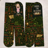 Custom Crew Socks - Personalized Bookish Gifts For Book Lovers, Bookworms, Readers - Living Inside A Fictional Story