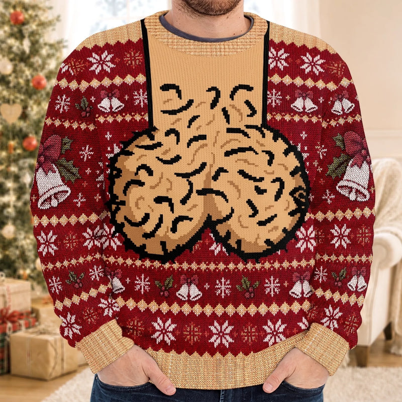 Custom Funny Ugly Sweatshirt - Personalized Christmas Birthday Gifts For Husband, Son, Grandson, Brother, Grandpa, Dad, Yourself - Jingle Balls All The Way Today
