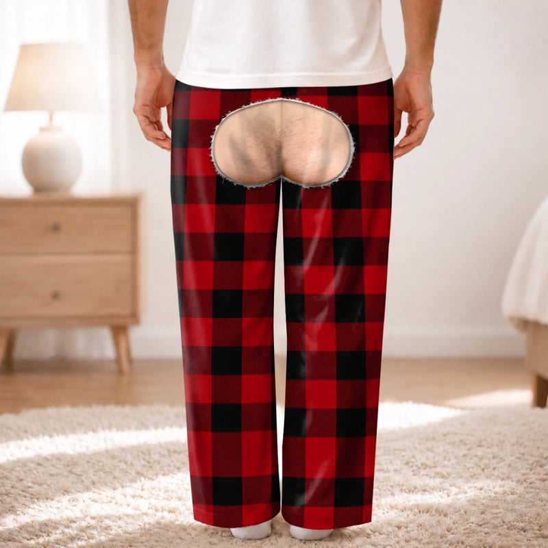 Custom Funny Pajama Pants - Personalized Christmas Birthday Gifts For Husband, Son, Grandson, Brother, Grandpa, Dad, Yourself - Chilly Breeze In The Back