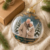 Custom Photo Acrylic Ornament - Personalized Christmas Anniversary Gifts For Husband And Wife, Him And Her - Love Is In The Air
