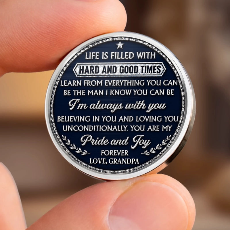 Custom Pocket Hug - Personalized Birthday Gifts For Grandson - You Make My Heart Smile