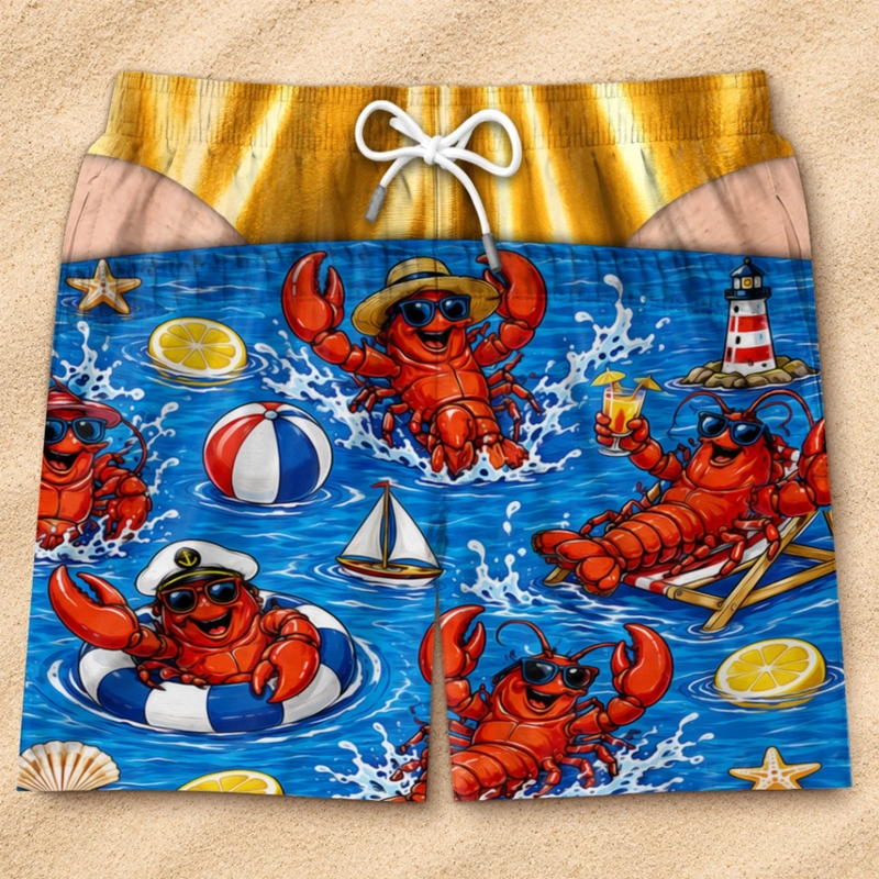 Custom Funny Patriotic Men Swim Trunks - Personalized Summer Vacation And Travel Gifts For Husband, Son, Grandson, Brother, Grandpa, Dad, Yourself - Tropical Mode Is Fully On