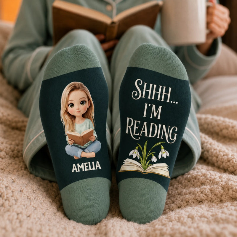 Custom Crew Socks - Personalized Bookish Gifts For Book Lovers, Bookworms, Readers - One More Chapter Is Never Just One