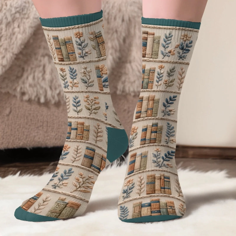 Custom Shh I'm Reading Crew Socks - Personalized Bookish Gifts For Book Lovers, Bookworms, Readers - Turn The Page In Total Peace