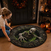 Custom 3D Skeleton Vortex Quilted Round Mat - Personalized Halloween Birthday Gifts For Mom, Dad, Brother, Sister - The Dead Always Rise At Night