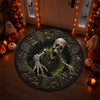 Custom 3D Skeleton Vortex Quilted Round Mat - Personalized Halloween Birthday Gifts For Mom, Dad, Brother, Sister - The Dead Always Rise At Night
