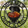 Custom BBQ Shaped Metal Sign - Personalized Grilling Gifts For BBQ Lovers, Husband, Son, Grandson, Brother, Grandpa, Dad, Yourself - Chill Vibes And Hot Grill Fires