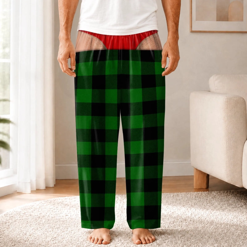 Custom Funny Pajama Pants - Personalized Christmas Birthday Gifts For Husband, Son, Grandson, Brother, Grandpa, Dad, Yourself - Holiday Look Gone Wild