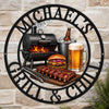 Custom BBQ Shaped Metal Sign - Personalized Grilling Gifts For BBQ Lovers, Husband, Son, Grandson, Brother, Grandpa, Dad, Yourself - Hot Smoke And Ice Cold Drinks