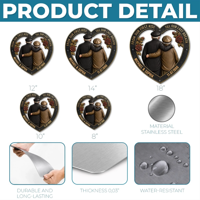 Custom Shaped Metal Sign - Personalized Anniversary Wedding Gifts For Husband And Wife, Him And Her - Forever To Go
