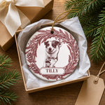 Custom Photo Ceramic Ornament - Personalized Pet Christmas Memorial Sympathy Gifts For Dogs, Cats - Forever Loved Always Remembered