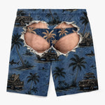 Custom Funny Men Swim Trunks - Personalized Summer Vacation And Travel Gifts For Husband, Son, Grandson, Brother, Grandpa, Dad, Yourself - Living That Tropical Beach Life