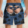 Custom Funny Men Swim Trunks - Personalized Summer Vacation And Travel Gifts For Husband, Son, Grandson, Brother, Grandpa, Dad, Yourself - Living That Tropical Beach Life