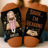 Custom Shh I'm Reading Crew Socks - Personalized Bookish Gifts For Book Lovers, Bookworms, Readers - Books Are Portable Magic