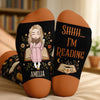 Custom Shh I'm Reading Crew Socks - Personalized Bookish Gifts For Book Lovers, Bookworms, Readers - Books Are Portable Magic
