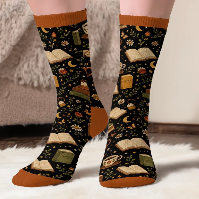 Custom Shh I'm Reading Crew Socks - Personalized Bookish Gifts For Book Lovers, Bookworms, Readers - Books Are Portable Magic