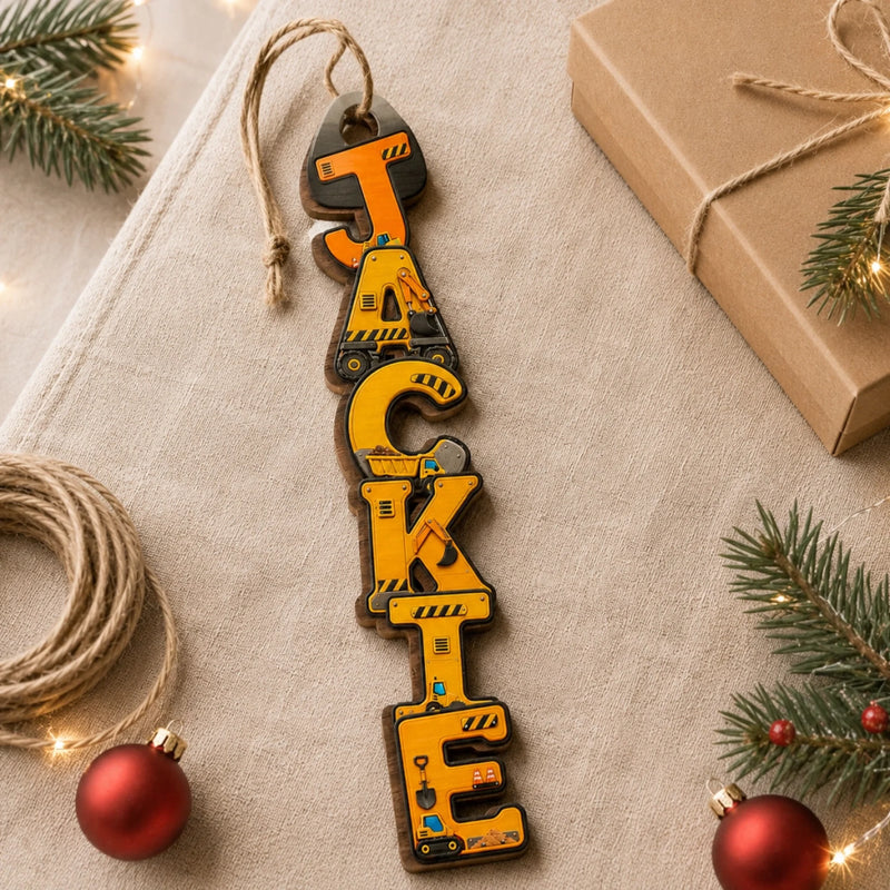 Custom Letter Wooden Ornament - Personalized Christmas Birthday Gifts For Mom, Dad, Brother, Sister, Kids, Sports Fans, Sports Lovers - Level Up Your Daily Fun
