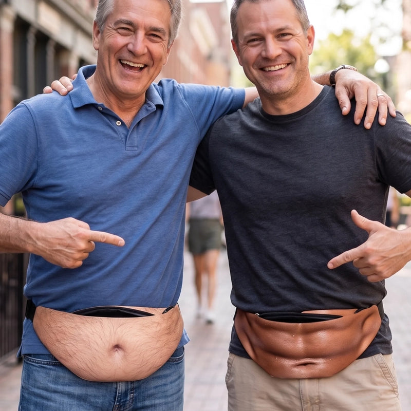 Custom Funny Belly Fanny Pack - Personalized Birthday Gifts For Husband, Son, Grandson, Brother, Grandpa, Dad, Yourself - Big Belly, Bigger Smiles